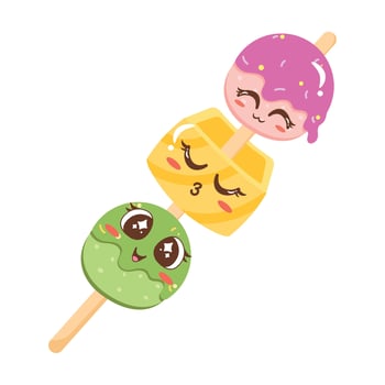 dango japanese kawaii food vector
