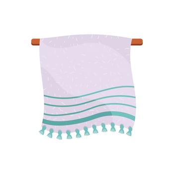 white bathroom towel hanging vector