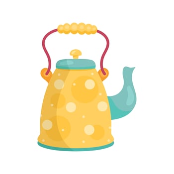 yellow kitchen teapot vector