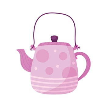 lilac kitchen teapot vector