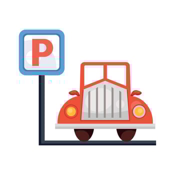 front car with parking signal vector