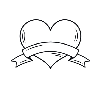 heart minimalist style tattoo vector