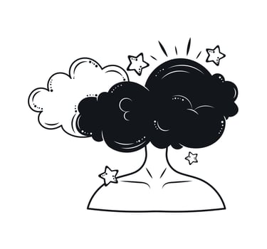 disheveled woman minimalist tattoo vector