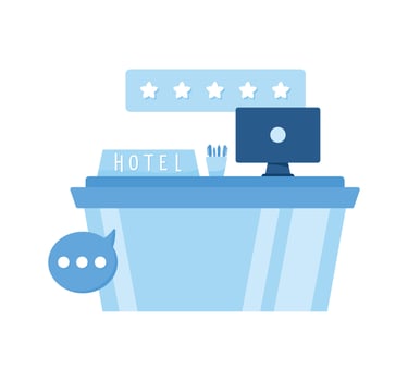 blue hotel reception vector