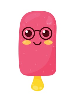 ice cream kawaii style vector