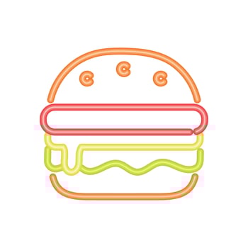 hamburger neon light style vector