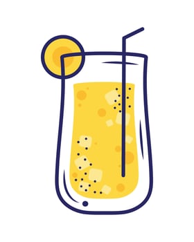 citrus tropical cocktail drink vector