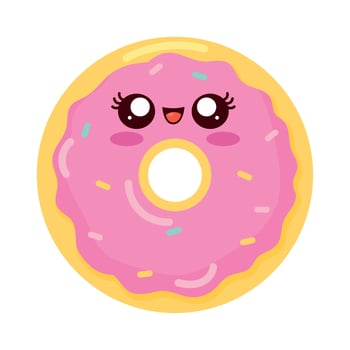 donut Kawaii sweet Food vector