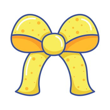 yellow bow ribbon vector