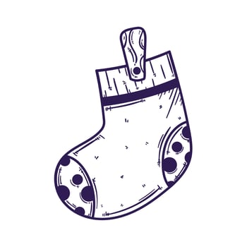 sock clothes hanging vector