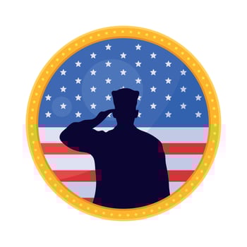 military officer silhouette vector