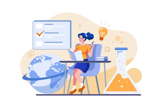 Students Doing Exam Preparation vector