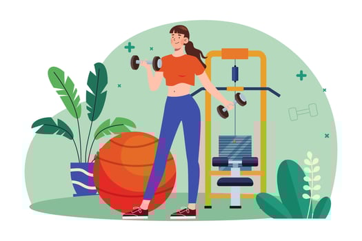 Girl doing exercise Illustration concept on white background vector
