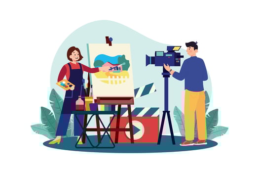 Production Artist Illustration concept on white background vector
