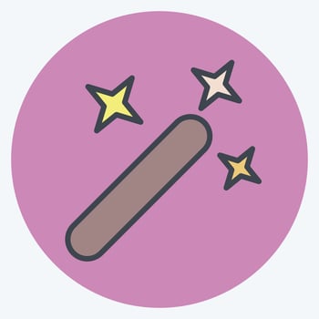 Icon Magic Wand. related to Graphic Design Tools symbol. color mate style. simple design editable. simple illustration. simple vector icons