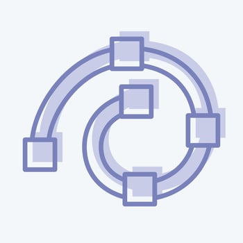 Icon Draw Spiral. related to Graphic Design Tools symbol. two tone style. simple design editable. simple illustration. simple vector icons