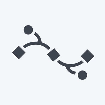 Icon Bezier Curve. related to Graphic Design Tools symbol. glyph style. simple design editable. simple illustration. simple vector icons