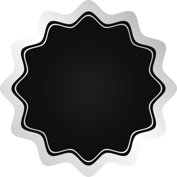 Wavy Circle Black And Silver Badge png