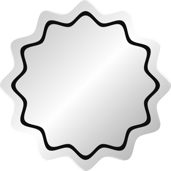 Silver Wavy Circle Badge png