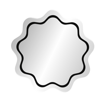 Silver Wavy Circle Badge png