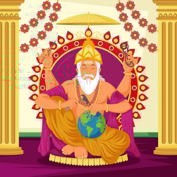 Celebrating Hindu Vishwakarma Puja in India vector