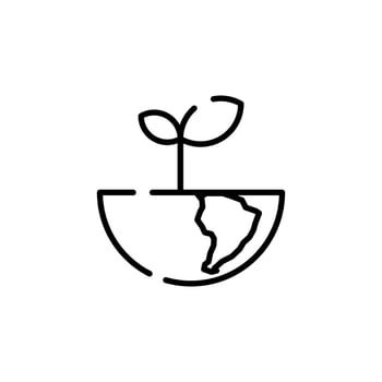 World, Earth, Global Dotted Line Icon Vector Illustration Logo Template. Suitable For Many Purposes.