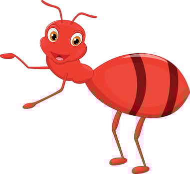 Happy And Standing Ant Vector Illustration Graphic