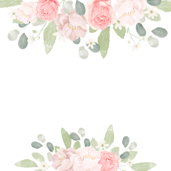 pink pastel watercolor rose flower bouquet arrangement banner background png