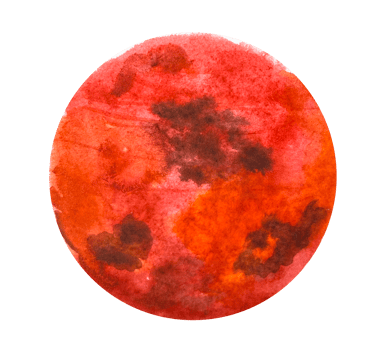 mars watercolor.watercolor illustration with solar system planets png