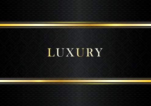 Black and gold abstract luxury background with light effected. Vector geometric graphic pattern with golden stripe lines frame for poster, flyer, brochure, banner, presentation, template, banner.
