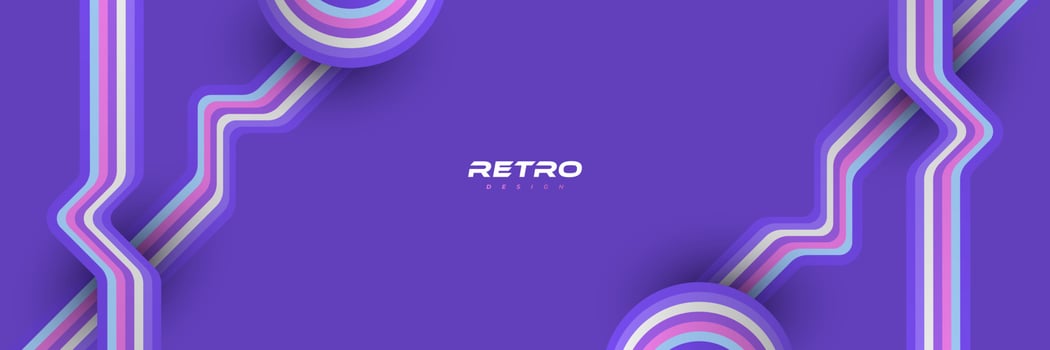Abstract Retro Background with Colorful Lines. 1970's Background Design vector