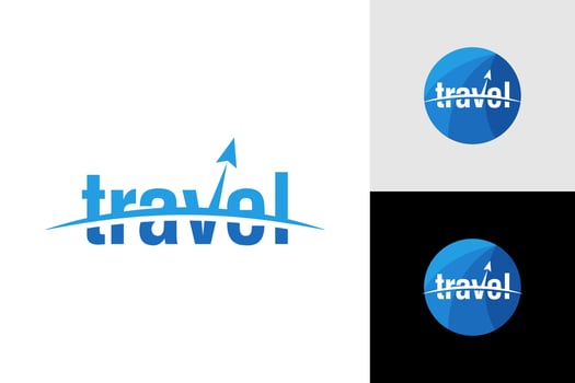 modern logo of paper airplane travel icon symbol design element for your agency vector