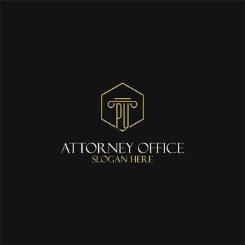 PU monogram initials design for legal, lawyer, attorney and law firm logo vector