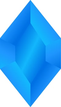 Blue hexagon crystal vector logo icon