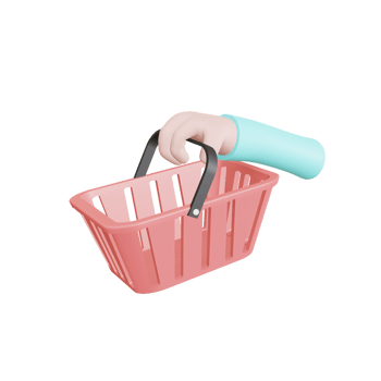 Shopping basket 3d illustration png