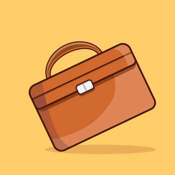 Business suitcase cartoon vector icon illustration