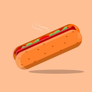 Hotdog cartoon icon illustration vector
