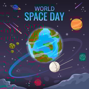 Sputnik Satellite Circling Globe vector