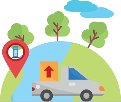 Charging Point Location Illustration vector