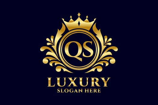 Initial QS Letter Royal Luxury Logo template in vector art for luxurious branding projects and other vector illustration.