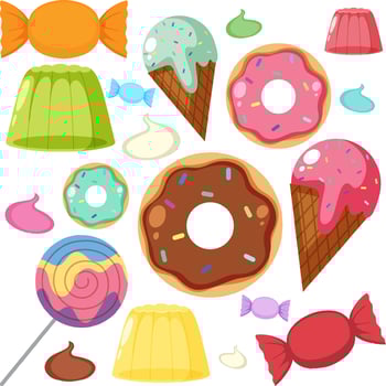 Sweet dessert seamless pattern vector