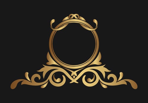 gold ornament vintage logo border vector
