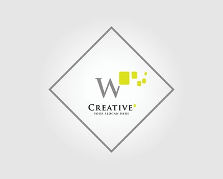 The Letter W Logo Design with a combination of green squares is suitable for your business brand. vector