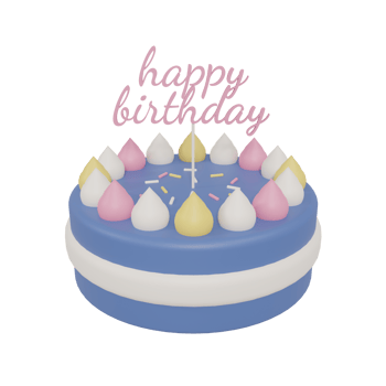 Birthday Cake 3D Icon Illustration png