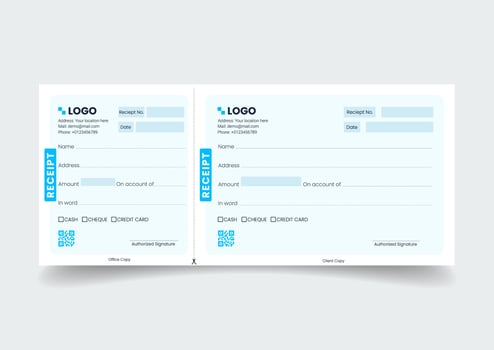 Blank template of the payment slip. Checkbook cheque page with empty fields. vector