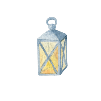Watercolor light lantern png