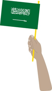 Saudi Arabia hand drawn flag,Saudi Riyal hand drawn vector
