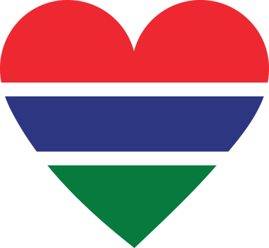 Gambia flag in the shape of a heart. png