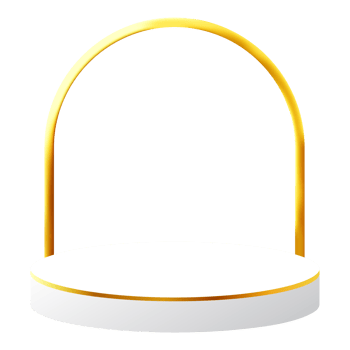 White and Gold 3D Podium with Golden Arch Perfect for Product Display, Layout, and Showcase png