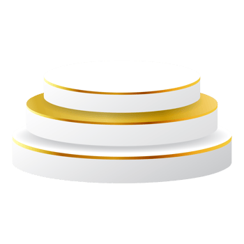 White and Gold 3D Podium Perfect for Product Display, Layout, and Showcase png
